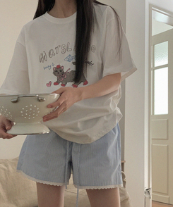 半袖Tシャツ ルーズキャット半袖Tシャツ MELANGE