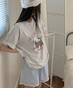 半袖Tシャツ ルーズキャット半袖Tシャツ MELANGE