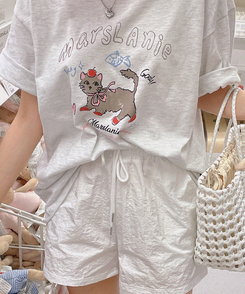 半袖Tシャツ ルーズキャット半袖Tシャツ MELANGE