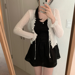 カーディガン フリルボレロカーディガン(8color) IVORY