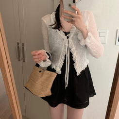 カーディガン フリルボレロカーディガン(8color) IVORY