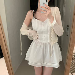 カーディガン フリルボレロカーディガン(8color) CREAM