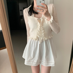 カーディガン フリルボレロカーディガン(8color) CREAM