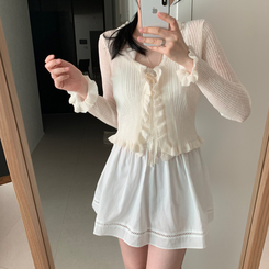 カーディガン フリルボレロカーディガン(8color) CREAM