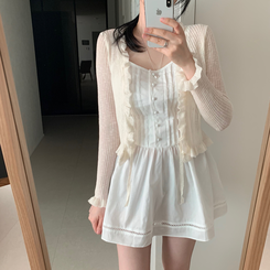 カーディガン フリルボレロカーディガン(8color) CREAM