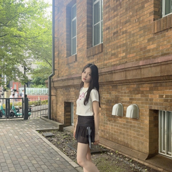 땡땡이 쉬폰 스커트 블랙