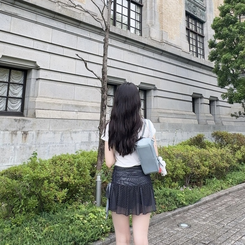 땡땡이 쉬폰 스커트 블랙