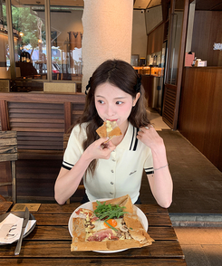 半袖Tシャツ バイカラーボタンカーディガンTシャツ IVORY