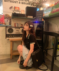 半袖Tシャツ バイカラーボタンカーディガンTシャツ BLACK