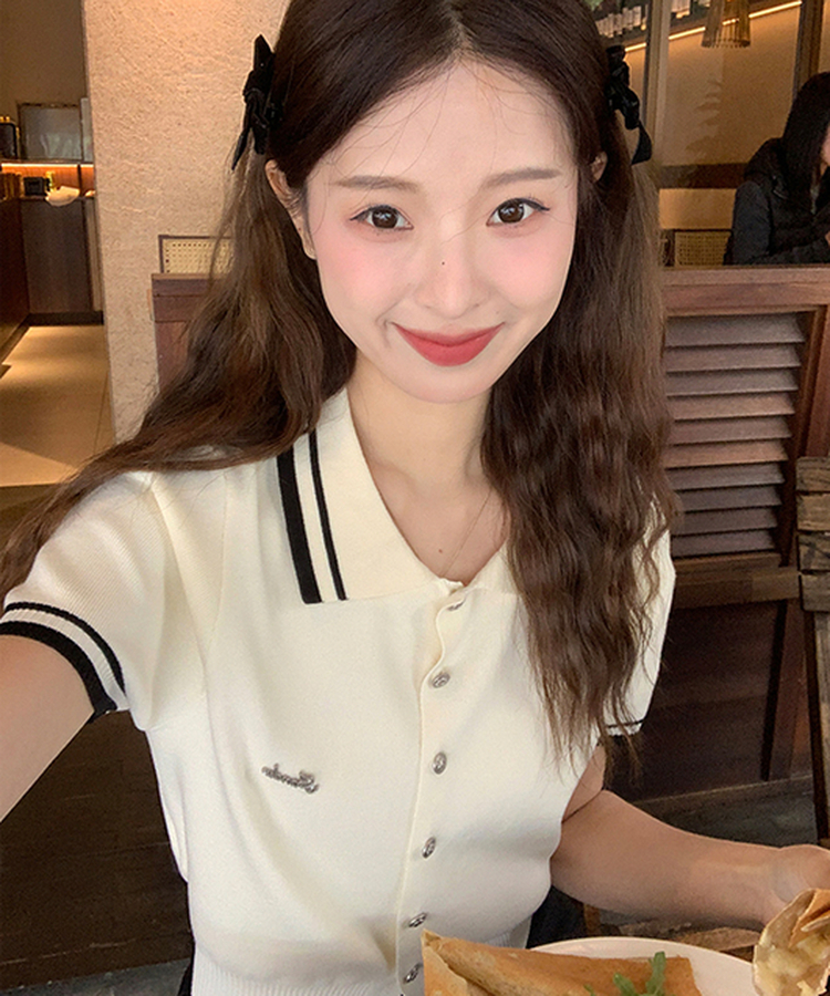 バイカラーボタンカーディガンTシャツ IVORY