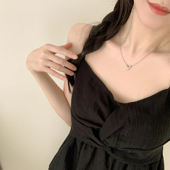 ブラウス スモークフリルクロップビスチェブラウス BLACK