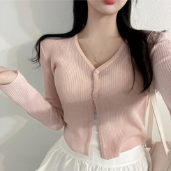 カーディガン リネンクロップカーディガン(6color) PINK