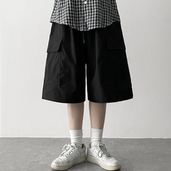 カーゴバンディングバミューダパンツ BLACK