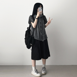 カーゴバンディングバミューダパンツ BLACK