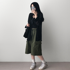 カーゴバンディングバミューダパンツ KHAKI