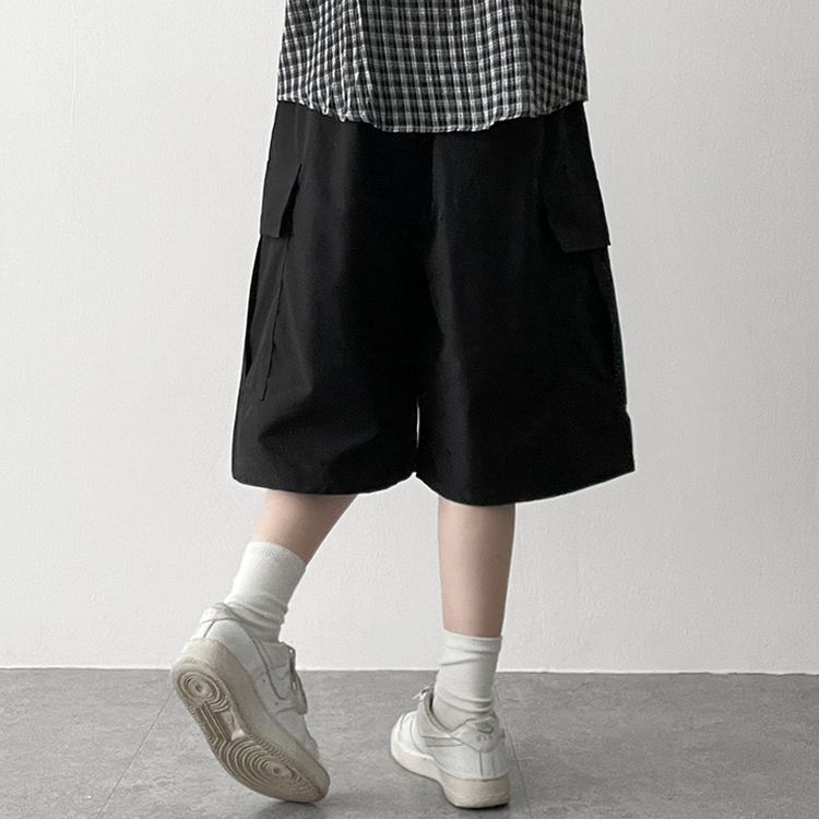 カーゴバンディングバミューダパンツ BLACK