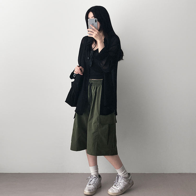 カーゴバンディングバミューダパンツ KHAKI