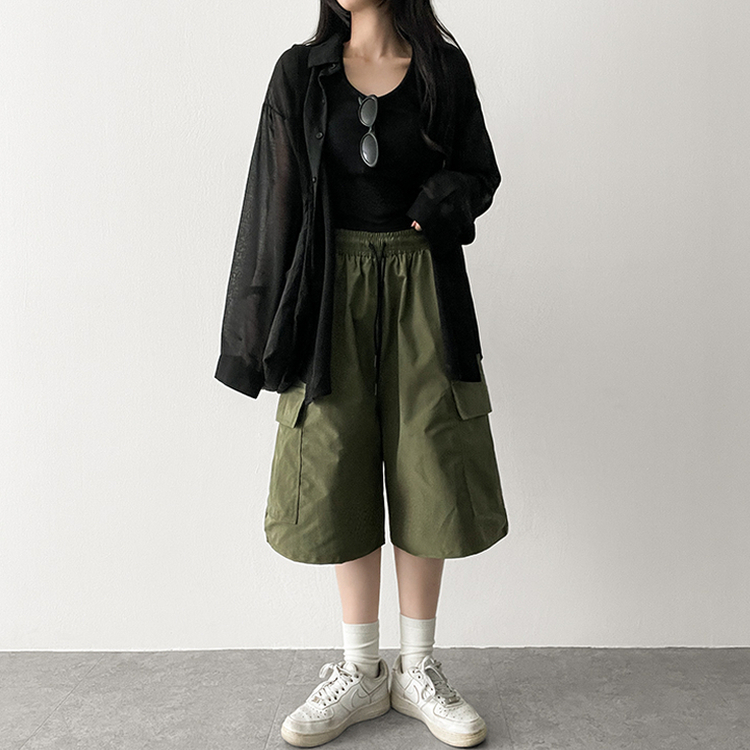 カーゴバンディングバミューダパンツ KHAKI