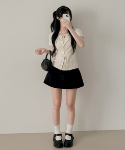 半袖Tシャツ ドットレイヤードカーディガン半袖Tシャツ CREAM