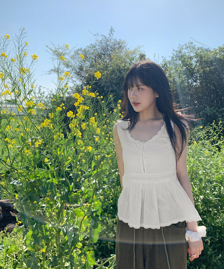 フリルレースビスチェブラウス IVORY
