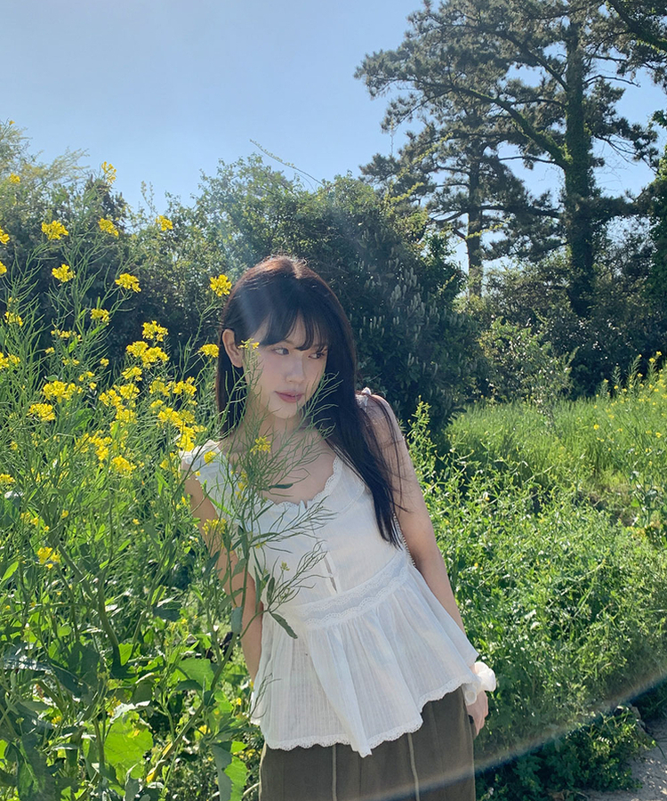 フリルレースビスチェブラウス IVORY