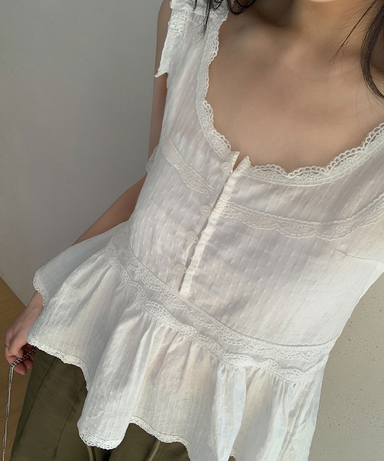 フリルレースビスチェブラウス IVORY