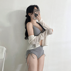 ビキニ 【カップ付き】サイドシャーリングビキニ(5color) GRAY