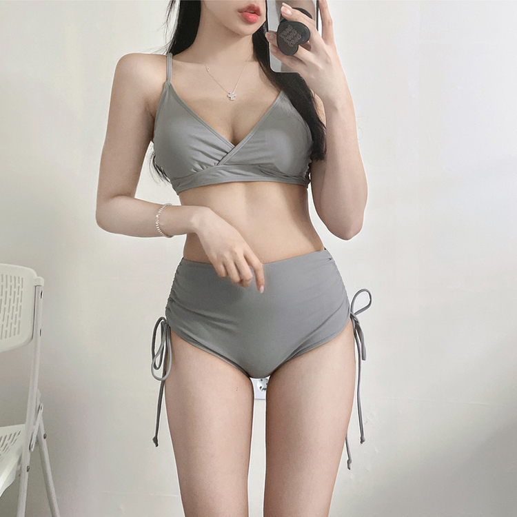 【カップ付き】サイドシャーリングビキニ(5color) GRAY