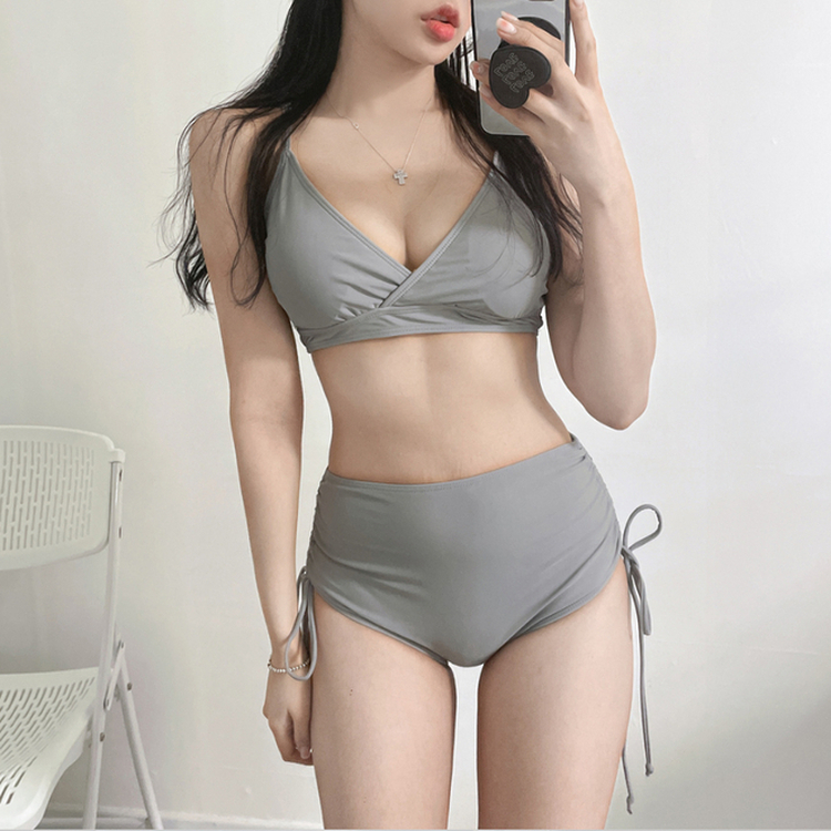 【カップ付き】サイドシャーリングビキニ(5color) GRAY