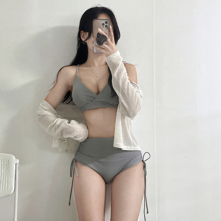 【カップ付き】サイドシャーリングビキニ(5color) GRAY