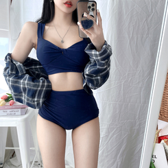 ビキニ ツイストハイウエストビキニ NAVY