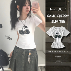 ミリタリーチェリー半袖Tシャツ IVORY