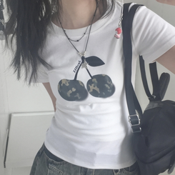 ミリタリーチェリー半袖Tシャツ IVORY