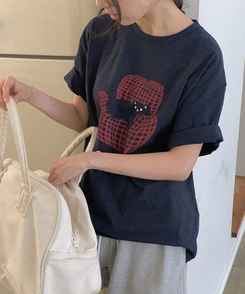 半袖Tシャツ メロウキャット半袖Tシャツ NAVY