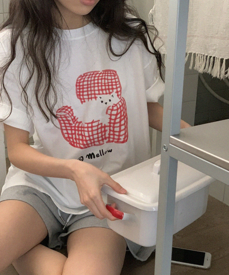 メロウキャット半袖Tシャツ IVORY