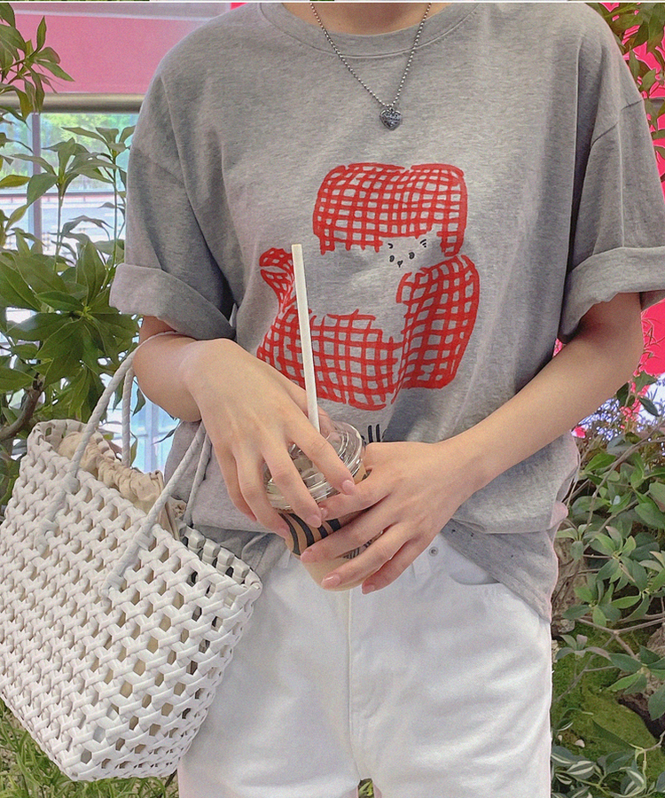 メロウキャット半袖Tシャツ GRAY