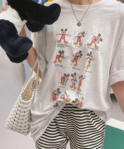 半袖Tシャツ ミッキールーズフィット半袖Tシャツ MELANGE