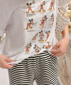 半袖Tシャツ ミッキールーズフィット半袖Tシャツ MELANGE