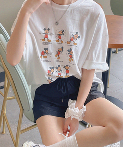 半袖Tシャツ ミッキールーズフィット半袖Tシャツ IVORY