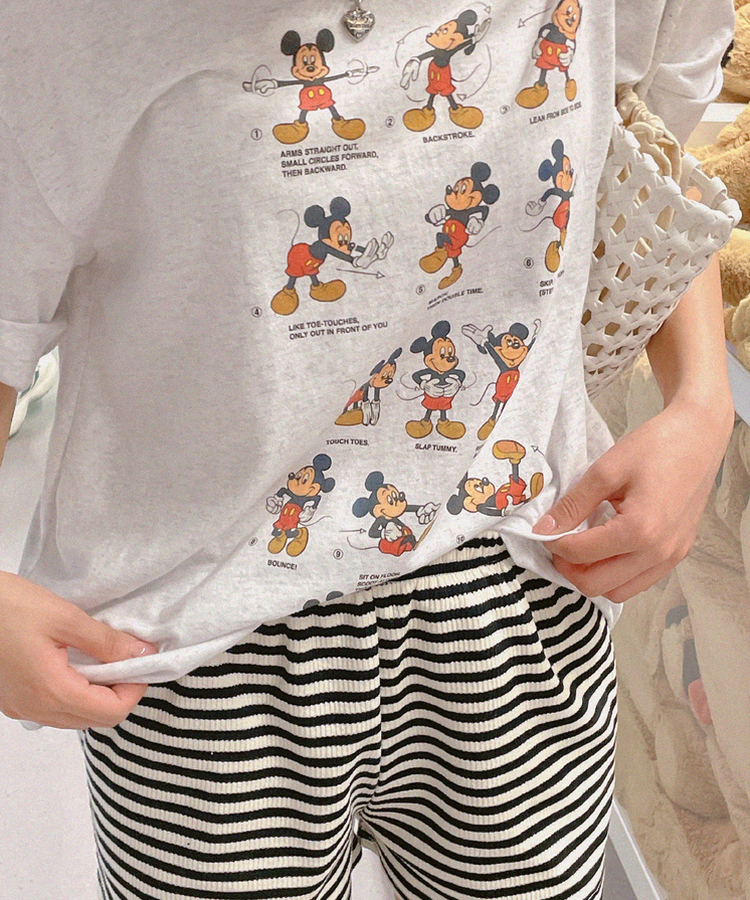 ミッキールーズフィット半袖Tシャツ MELANGE
