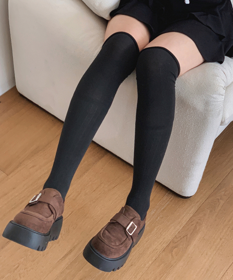 ベルトバックル厚底ローファー BROWN