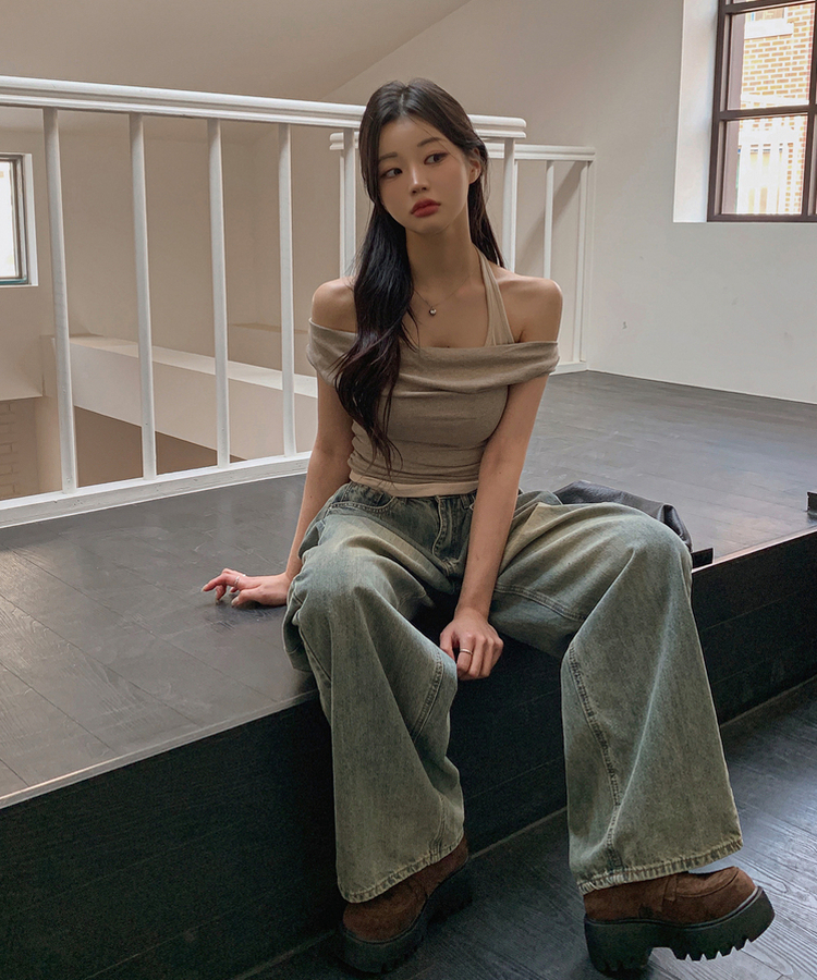 ベルトバックル厚底ローファー BROWN