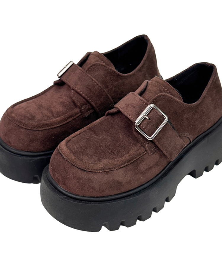 ベルトバックル厚底ローファー