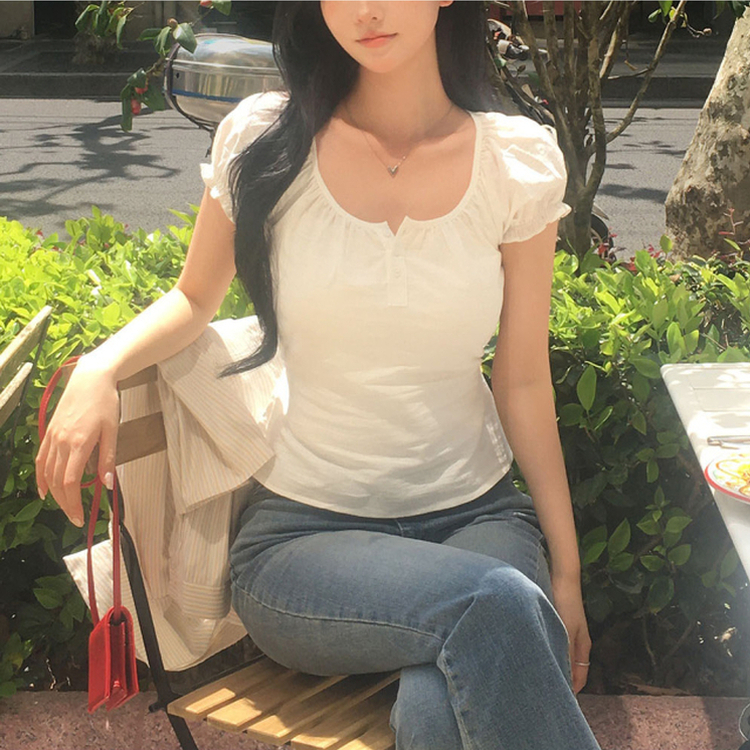 ブリー半袖ブラウス WHITE