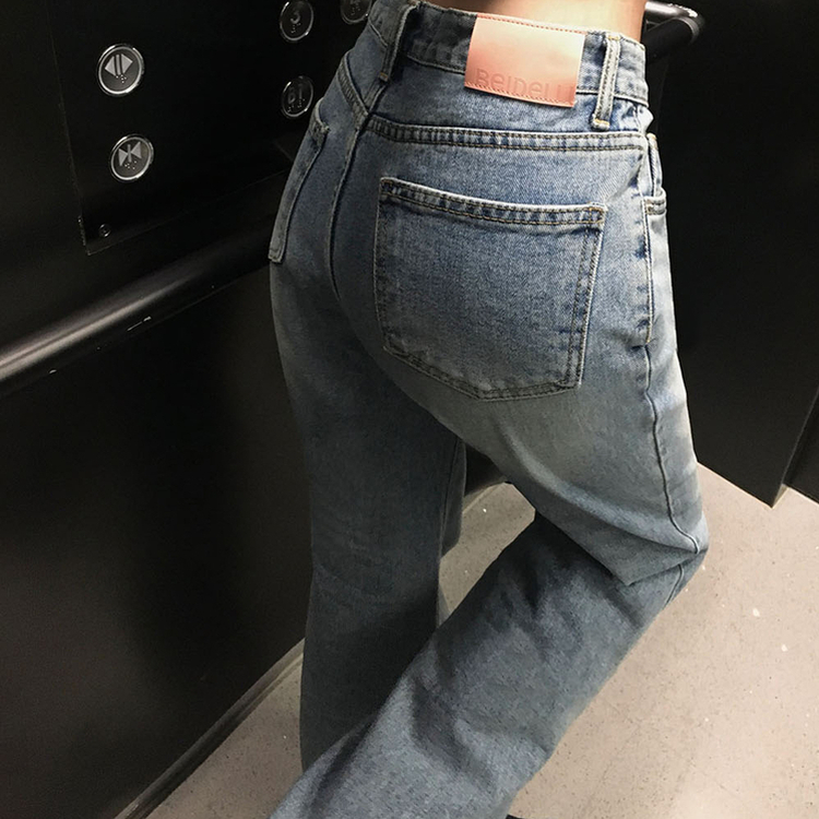 【丈別】ログセミブーツカットデニムパンツ LIGHT DENIM