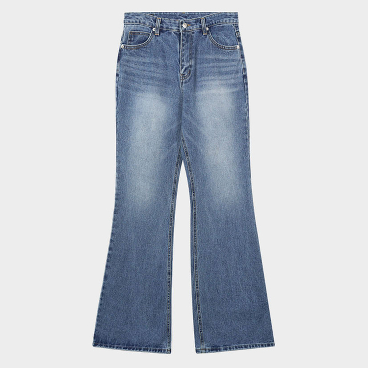 【丈別】ログセミブーツカットデニムパンツ