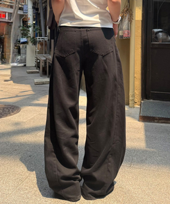 デニム 【丈別/単独商品】❄-5ºC リオセルワイドデニムパンツ BLACK