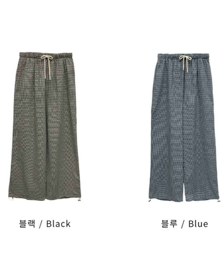 チェックストレートワイドパンツ