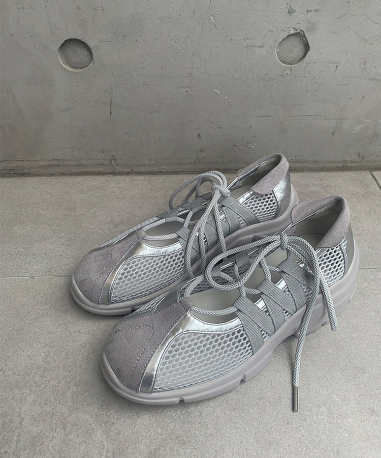 メッシュメリージェーンシューズ GREY