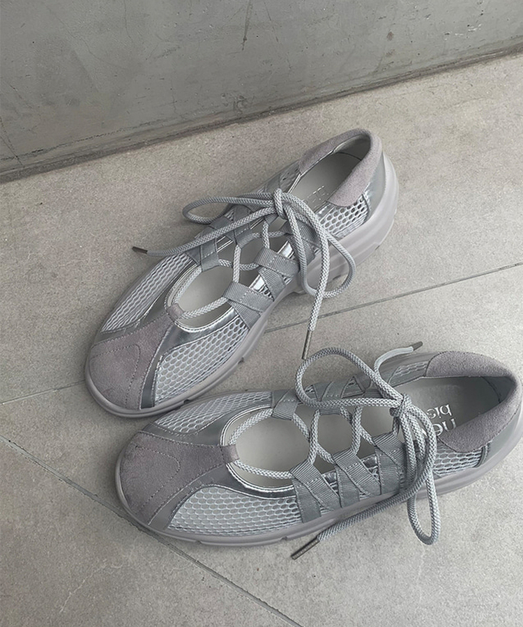 メッシュメリージェーンシューズ GREY